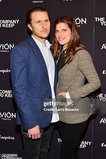 Artist Scott Campbell and Lake Bell attend "The Company You Keep" New York Premiere at The Museum of Modern Art on April 1, 2013 in New York City.
