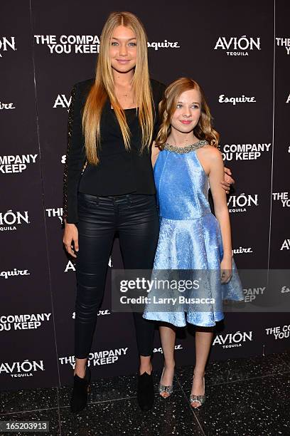 Gigi Hadid and actress Jackie Evancho attend "The Company You Keep" New York Premiere at The Museum of Modern Art on April 1, 2013 in New York City.