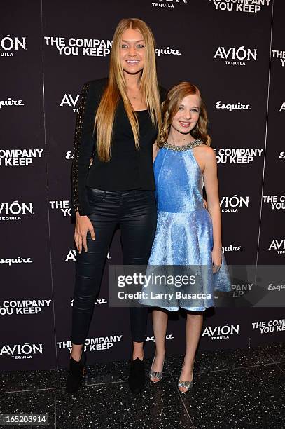 Gigi Hadid and actress Jackie Evancho attend "The Company You Keep" New York Premiere at The Museum of Modern Art on April 1, 2013 in New York City.
