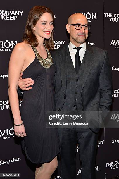Actor Stanley Tucci and Felicity Blunt attend "The Company You Keep" New York Premiere at The Museum of Modern Art on April 1, 2013 in New York City.