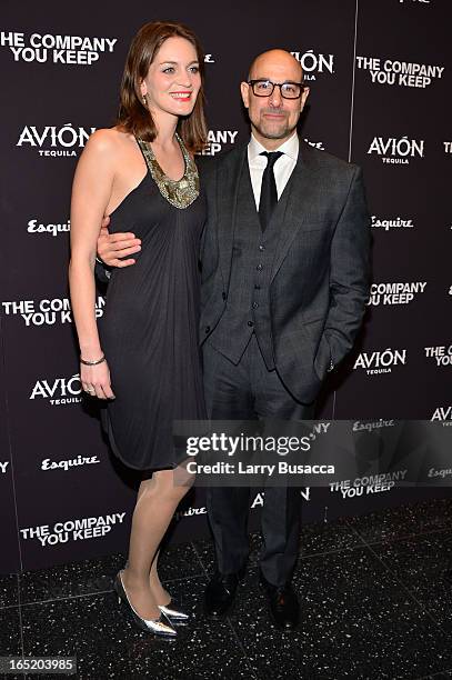 Actor Stanley Tucci and Felicity Blunt attend "The Company You Keep" New York Premiere at The Museum of Modern Art on April 1, 2013 in New York City.