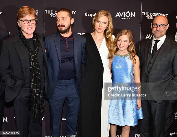 Director\Actor Robert Redford, Shia LaBeouf, Brit Marling, Jackie Evancho and Stanley Tucci attend "The Company You Keep" New York Premiere at The...