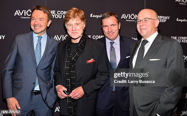 Michael Clinton, Robert Redford, Jack Essig and David Granger attend "The Company You Keep" New York Premiere at The Museum of Modern Art on April 1,...