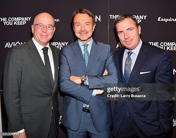 David Granger, Michael Clinton and Jack Essig attend "The Company You Keep" New York Premiere at The Museum of Modern Art on April 1, 2013 in New...