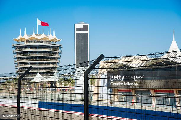 bahrain international circuit pit lane - bahrein stock pictures, royalty-free photos & images