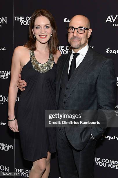 Actor Stanley Tucci and Felicity Blunt attends "The Company You Keep" New York Premiere at MOMA on April 1, 2013 in New York City.