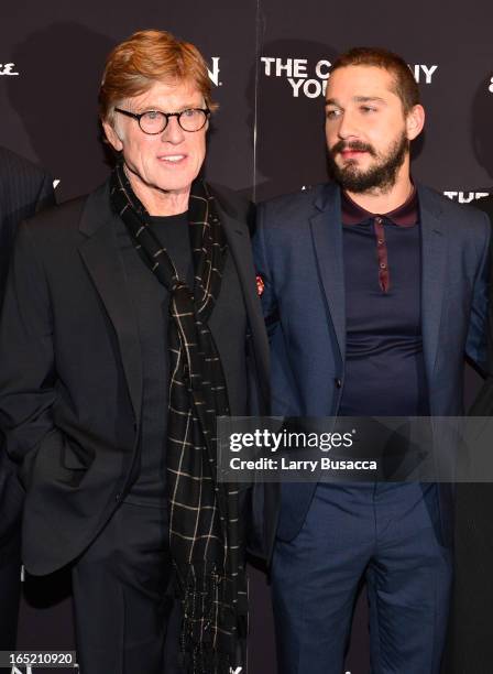 Director\Actor Robert Redford and Shia LaBeouf attend "The Company You Keep" New York Premiere at The Museum of Modern Art on April 1, 2013 in New...