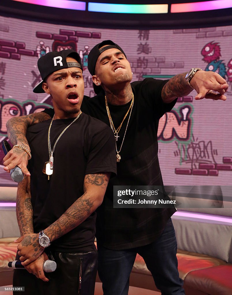 Chris Brown Visits BET's "106 & Park"