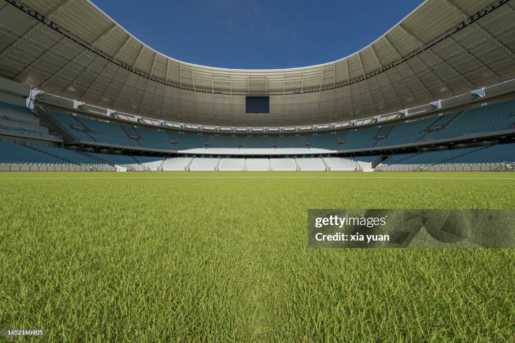 An empty soccer stadium