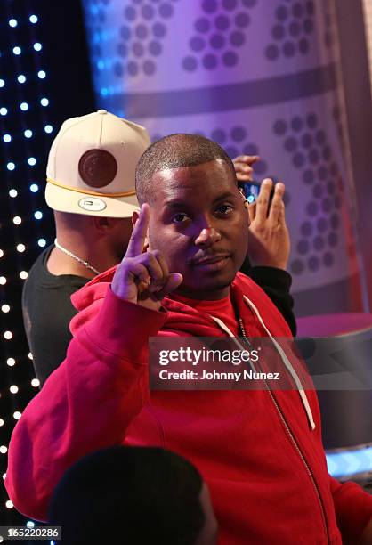 Self visits BET's "106 & Park" at BET Studios on April 1 in New York City.