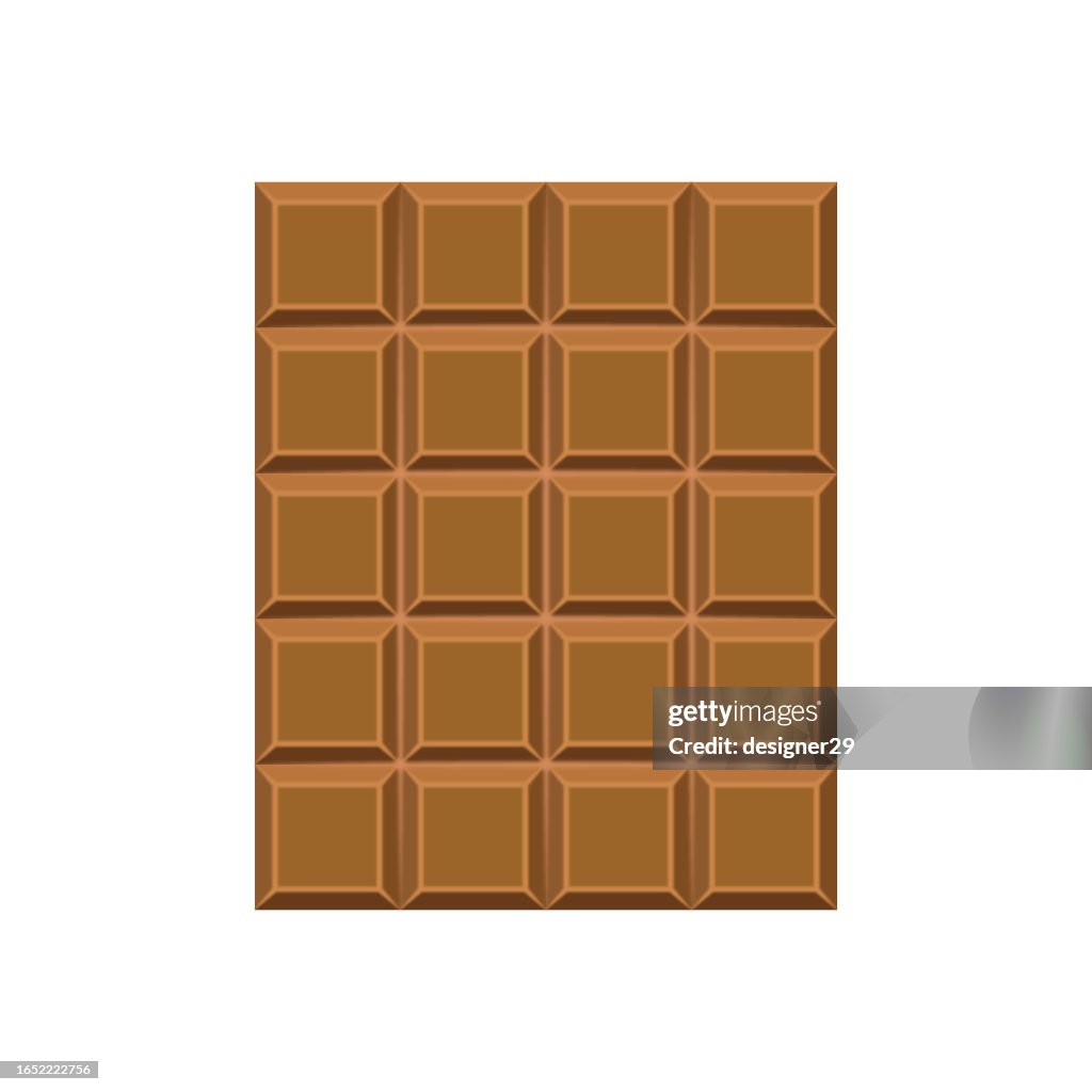 Chocolate Bar Vector Design on White Background.