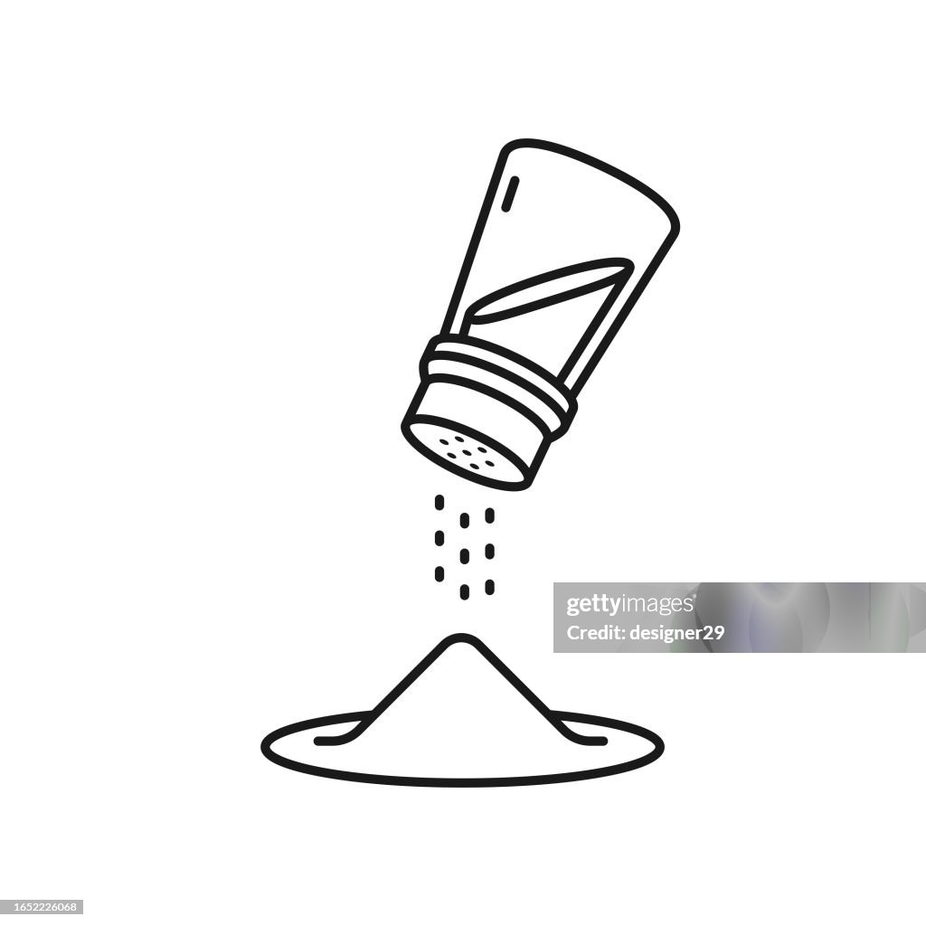 Salt, Salt Shaker or Pepper Shaker Line Icon.