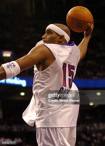 In typical fashion, Raptors star Vince Carter leaves questions hanging about whether or not he would like to remain in Toronto. Here is pictured...