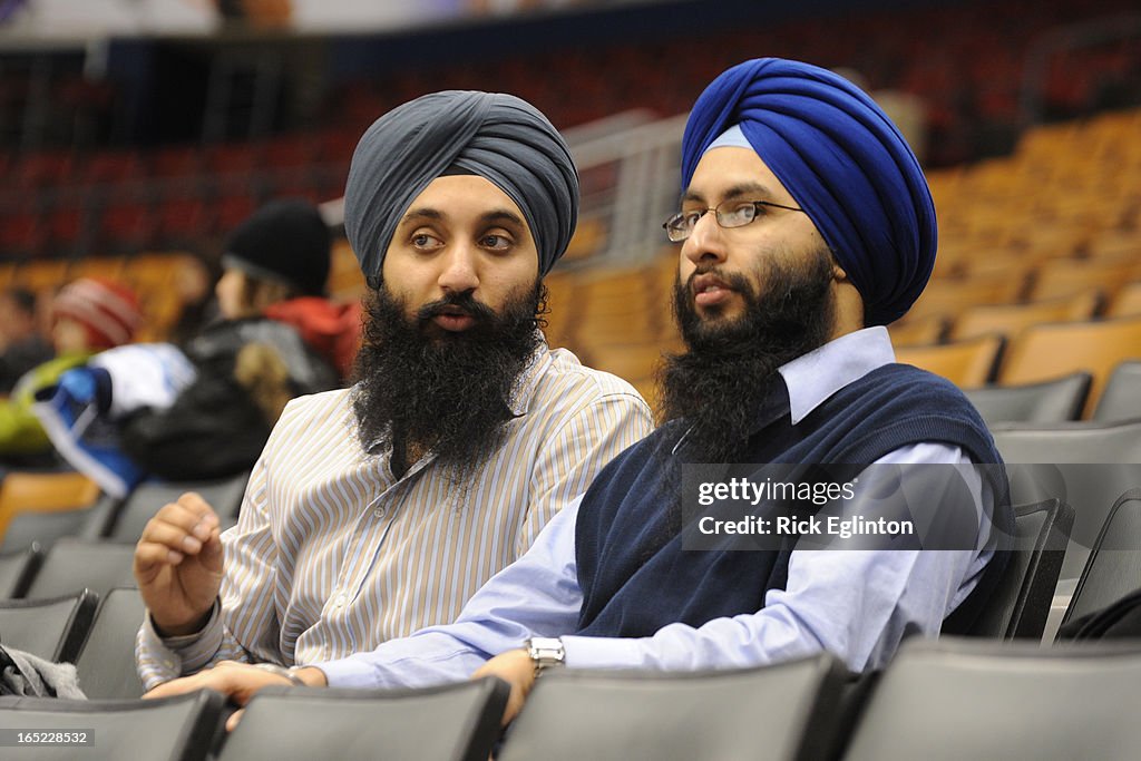 Feb1409RE2154382 Parminder Singh and Harnarayan Singh (Glasses) shown at the ACC during a Leafs/Peng