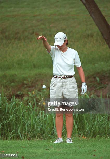 Eathorne drives the ball off of the tee on 13 in the Canadian PGA Women's Championship at the Burlington Golf and Country Club in Burlington on...