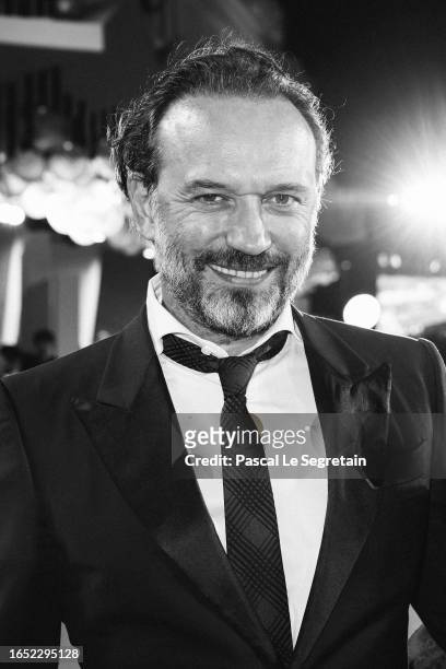 Vincent Perez attends a red carpet for the movie "Dogman" at the 80th Venice International Film Festival on August 31, 2023 in Venice, Italy.