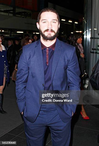 Shia LeBeouf attends "The Company You Keep" New York Premiere at The Museum of Modern Art on April 1, 2013 in New York City.