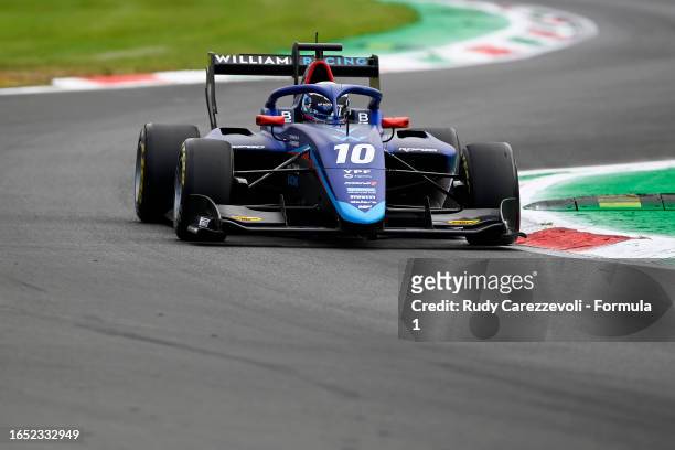 Franco Colapinto of Argentina and MP Motorsport drives on track during practice ahead of Round 10:Monza of the Formula 3 Championship at Autodromo...