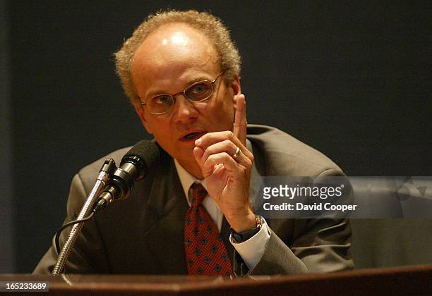 Tom Jakobek continues testimony at the MFP inquiry at the East York Civic Centre. May 15 2003