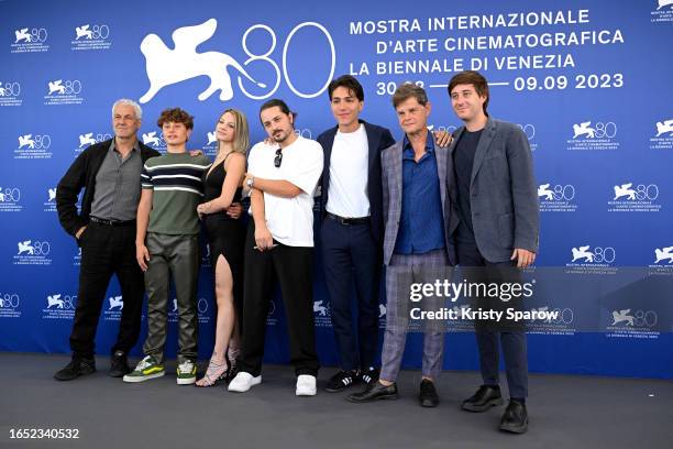 Domenico Procacci, Zackary Delmas, Federica Valentini, Director Alain Parroni, Enrico Bassetti, Lars Rudolph and Giorgio Gucci attend a photocall for...