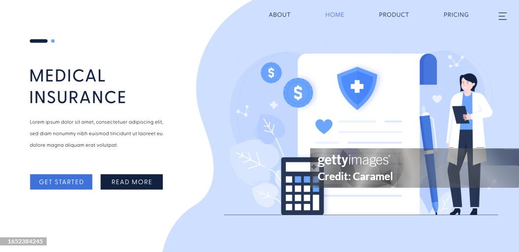 Medical Insurance Pages Medical Insurance Illustration For Landing Page Template High-Res ...