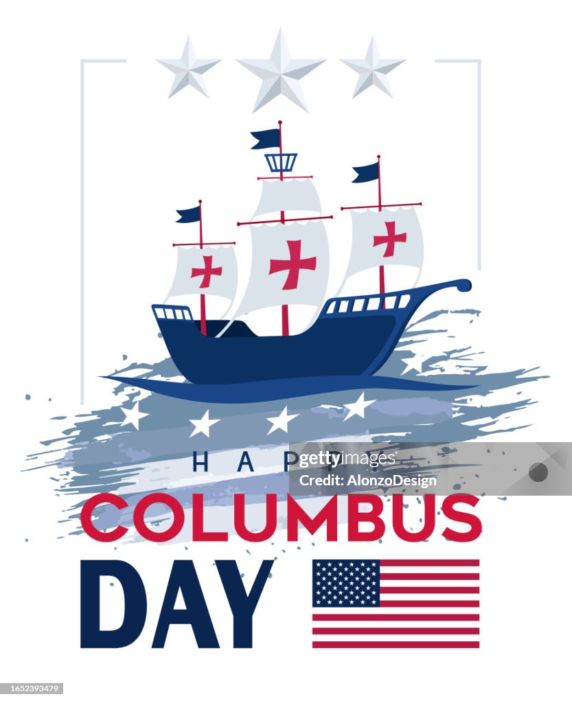 Happy Columbus Day USA Background.