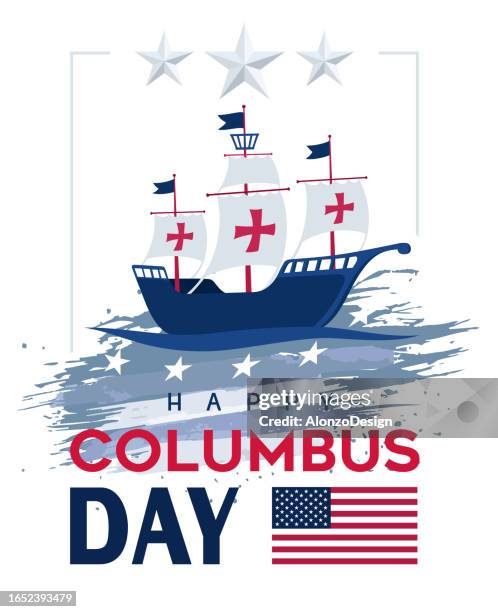 happy columbus day usa background. - columbus day stock illustrations