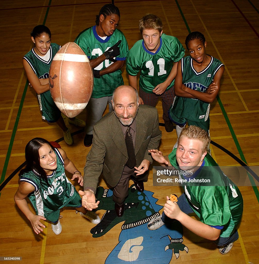 FATHER GOETZ WINNERS01.RPJ. Successful teams at Father Goetz. Boys Football and girls' basketball ar