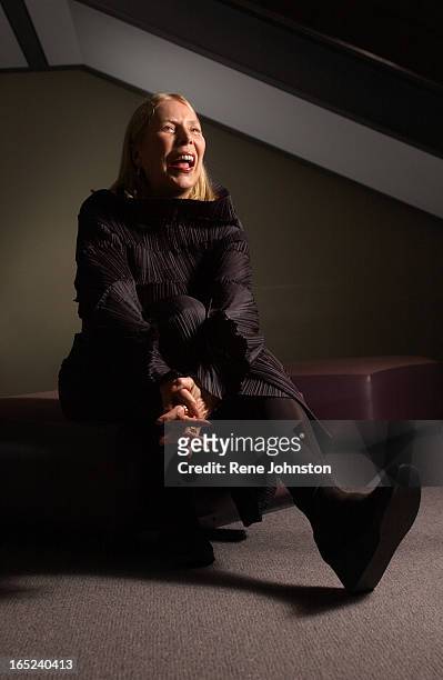 Portrait of Canadian folk great Joni Mitchell at the AGO before accepting lifetime achivement award at SOCAN.