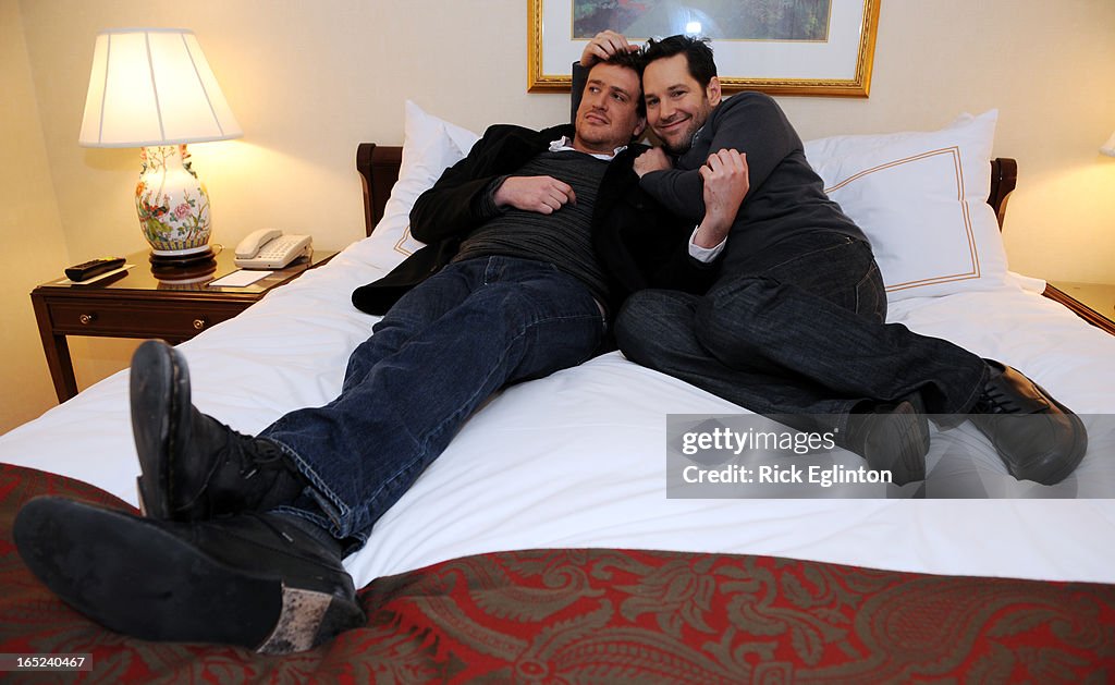 March0509RE51154688Jason Segel (L) and Paul Rudd comic movie stars from the film "I love You Man" ha