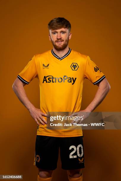 Wolverhampton Wanderers unveil new signing Tommy Doyle at Molineux on August 31, 2023 in Wolverhampton, England.