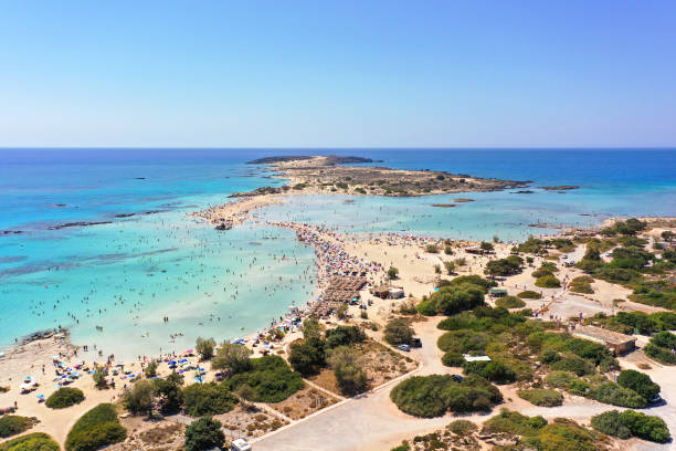 GRC: Aerial View Of Elafonissi Beach On The Greek Island Of Crete