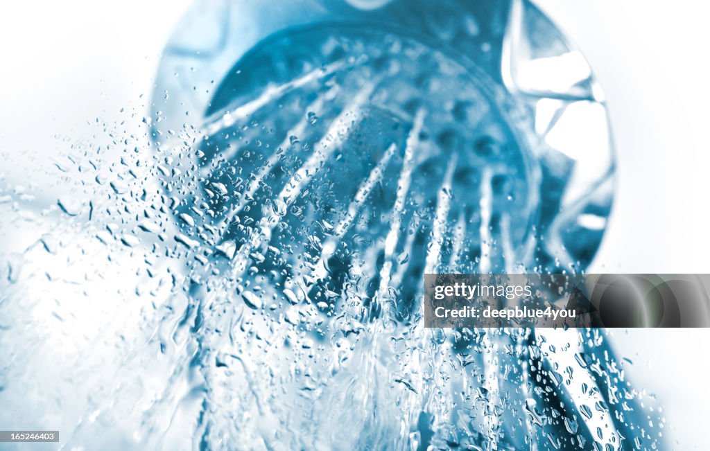 Running shower in bath