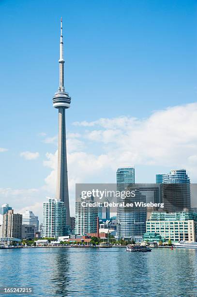 cn tower and skyline - toronto waterfront stock pictures, royalty-free photos & images