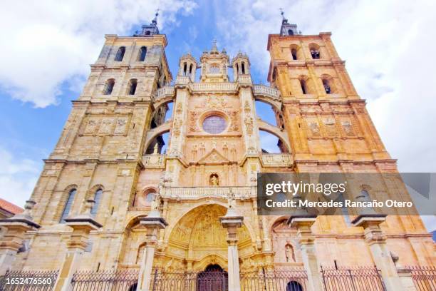 cathedral facade in astorga, león, spain . - sunny leon stock pictures, royalty-free photos & images