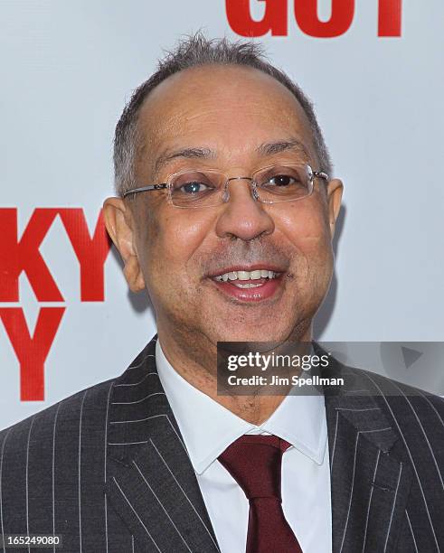 Director George C. Wolfe attends the "Lucky Guy" Broadway Opening Night - Arrivals & Curtain Call at The Broadhurst Theatre on April 1, 2013 in New...