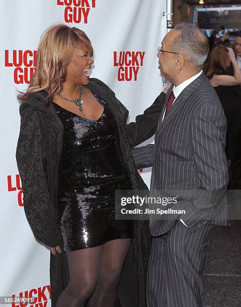 Actress Tonya Pinkins and director George C. Wolfe attend the "Lucky Guy" Broadway Opening Night - Arrivals & Curtain Call at The Broadhurst Theatre...