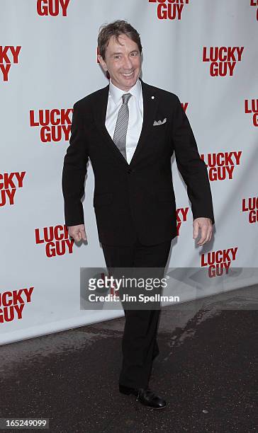 Actor Martin Short attends the "Lucky Guy" Broadway Opening Night - Arrivals & Curtain Call at The Broadhurst Theatre on April 1, 2013 in New York...