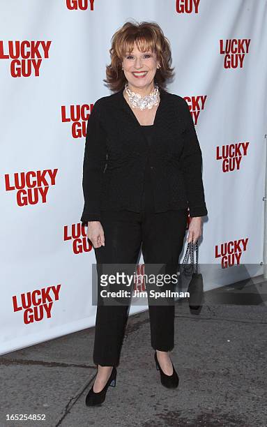 Personality Joy Behar attends the "Lucky Guy" Broadway Opening Night - Arrivals & Curtain Call at The Broadhurst Theatre on April 1, 2013 in New York...