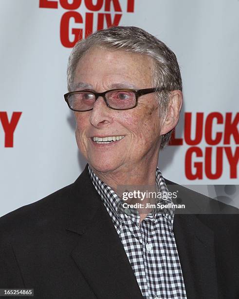 Director Mike Nichols attends the "Lucky Guy" Broadway Opening Night - Arrivals & Curtain Call at The Broadhurst Theatre on April 1, 2013 in New York...