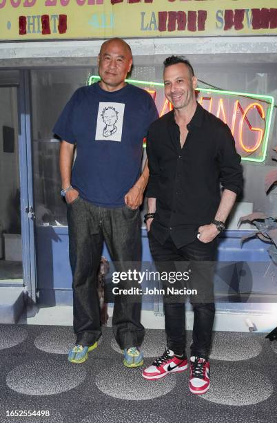 Dan the Automator and Phil Reese attend "An Evening With Dan The Automator & Good Luck Dry Cleaners" on August 31, 2023 in New York City.