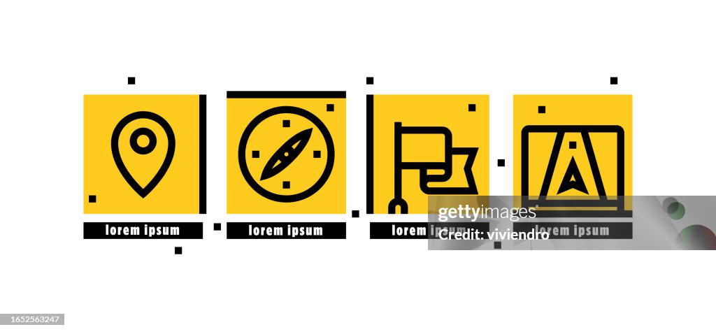 Quad icon pack of Navigation series set