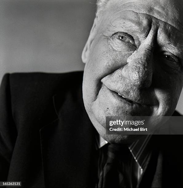 Documentary and press photographer Bert Hardy is photographed on July 23, 1987 in London, England.