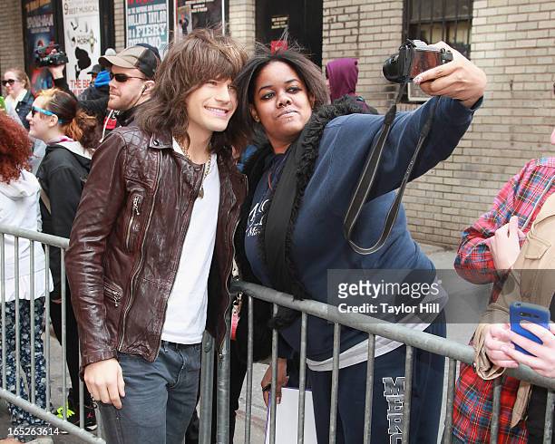 Country musician Reid Perry of The Band Perry arrives at "Late Show with David Letterman" at Ed Sullivan Theater on April 1, 2013 in New York City.