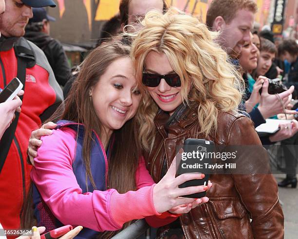 Country musician Kimberly Perry arrives at "Late Show with David Letterman" at Ed Sullivan Theater on April 1, 2013 in New York City.