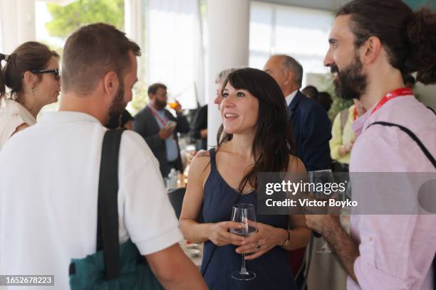 Eddie Bertozzi, Valentina Bellomo and Gabriele Capolino attend the Gotham Luncheon Honoring The Filmmakers Of The 11th Edition Of Biennale College...