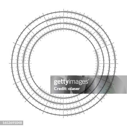 Concentric circles divided into detailed subsections, designed for measurement or tracking. Concentric circles divided into detailed subsections, designed for measurement or tracking.