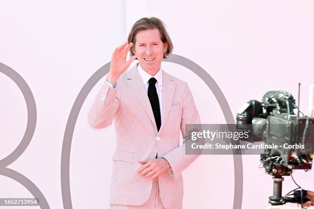 Wes Anderson attends a red carpet for the movie "The Wonderful Story Of Henry Sugar" at the 80th Venice International Film Festival on September 01,...