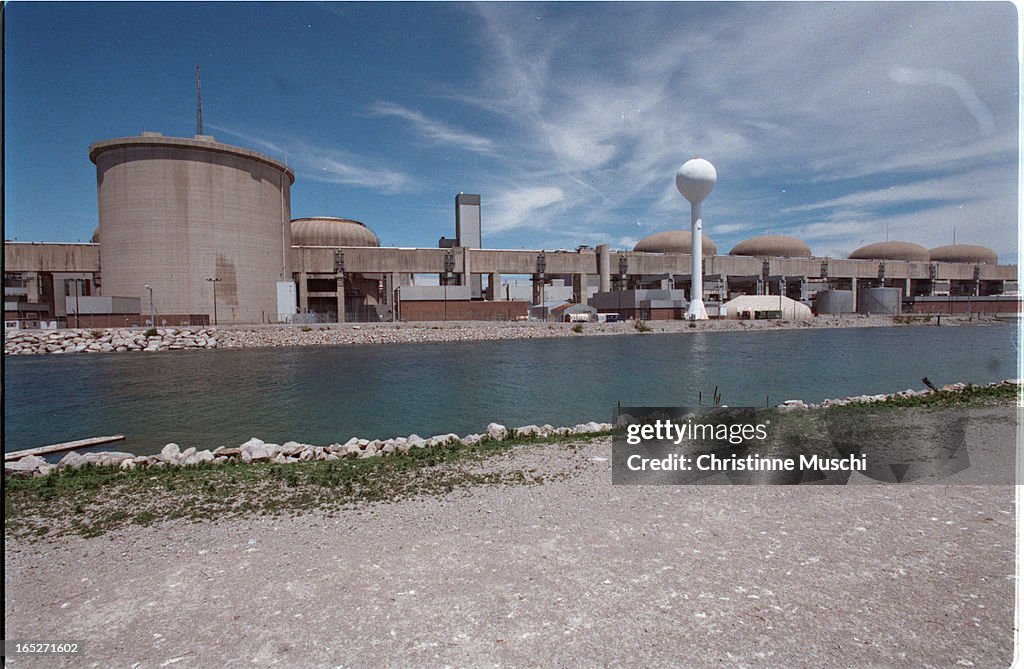 Outside view from pier. Loren Cunliffe, an authorized nuclear operator sits within the Main Control