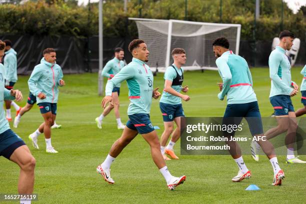 Marcus Tavernier of Bournemouth during a training session at Vitality Stadium on September 01, 2023 in Bournemouth, England.